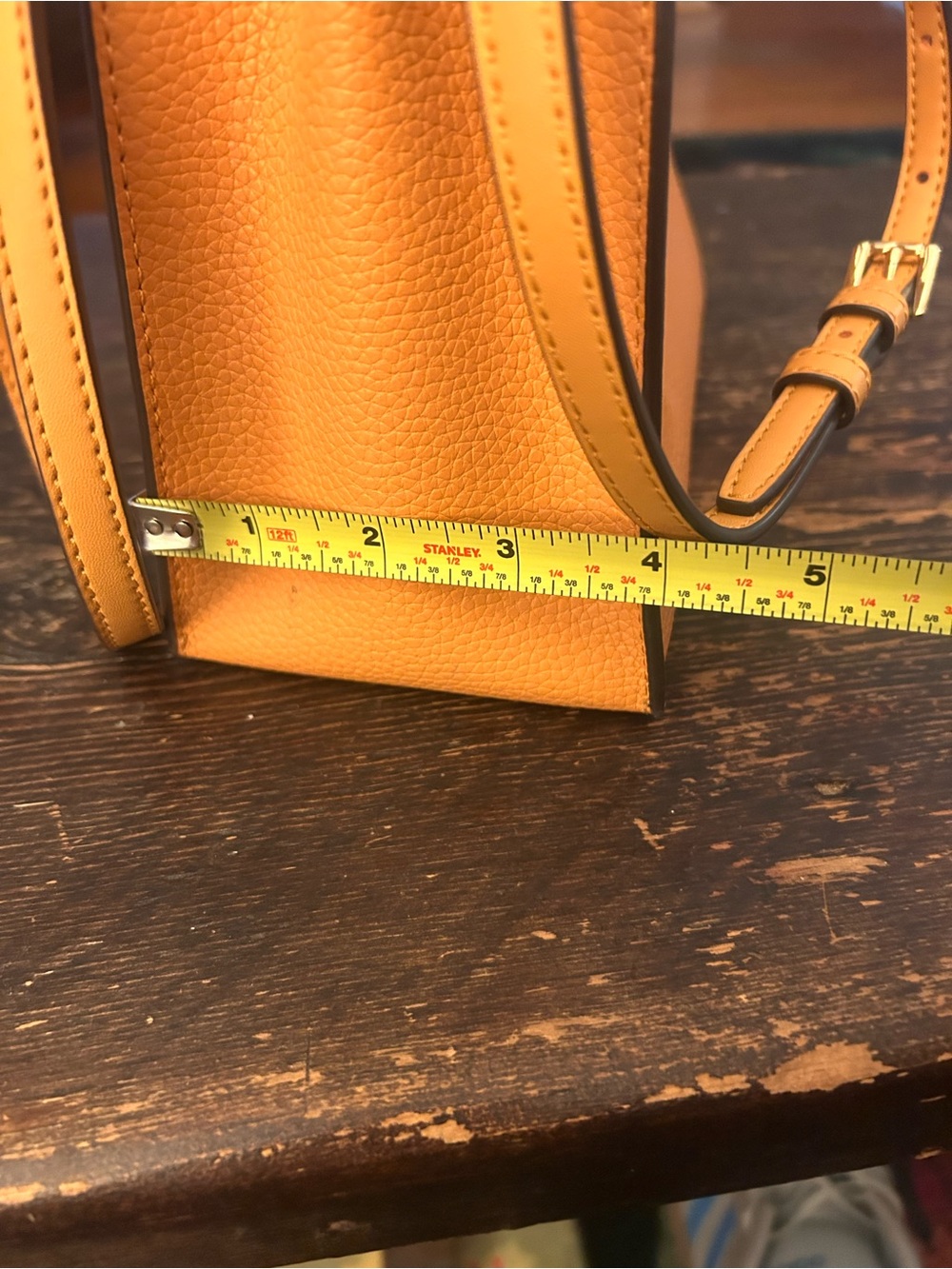 Michael Kors Peach-Colored Leather Crossbody Satchel - Picture 5 of 6